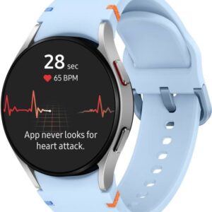 SAMSUNG Galaxy Watch FE, 40mm BT, Sapphire Crystal Display, Sleep Coach, Fall Detection  (Silver Strap, Small)